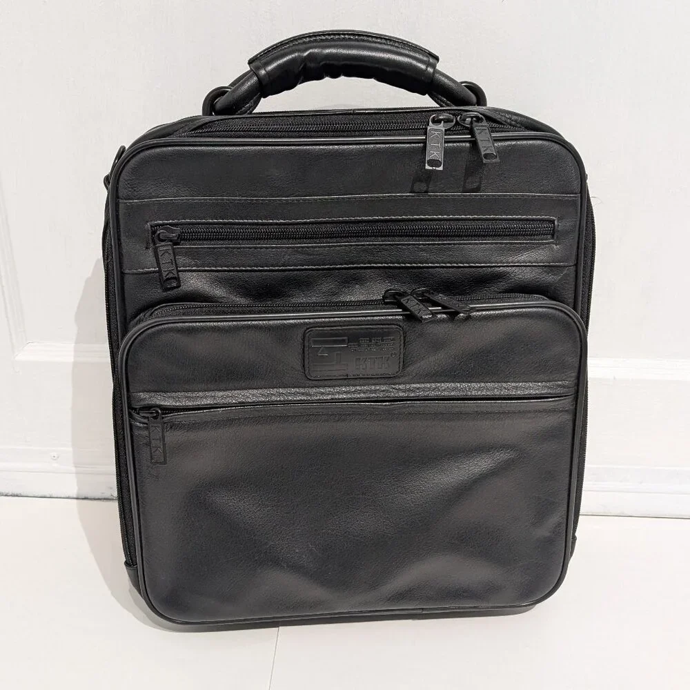 KTK South Korean High Quality Leather Framed Sturdy Briefcase Handle & Strap